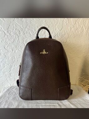 Vivienne Westwood Small Brown Leather Backpack